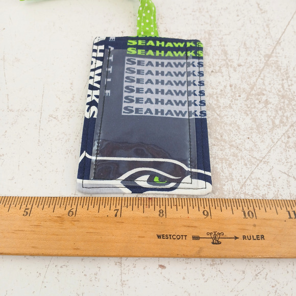 Seattle Seahawks Handmade Accessory Set – Pouch, Cord Keeper, ID Tag NFL - Picture 12 of 13